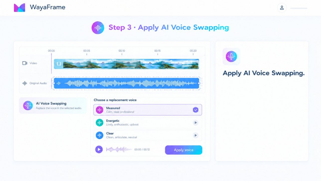 Wayaframe AI voice replacement