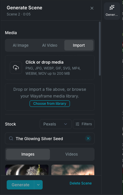 Scene Settings panel