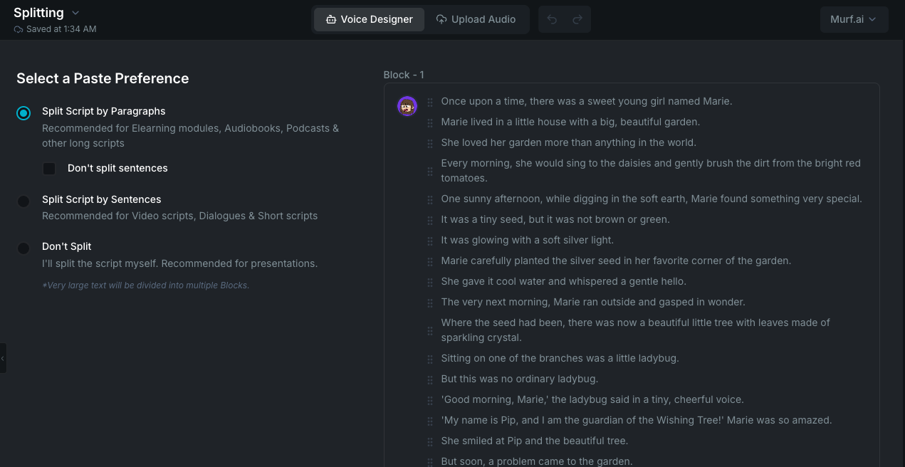Script splitting strategies