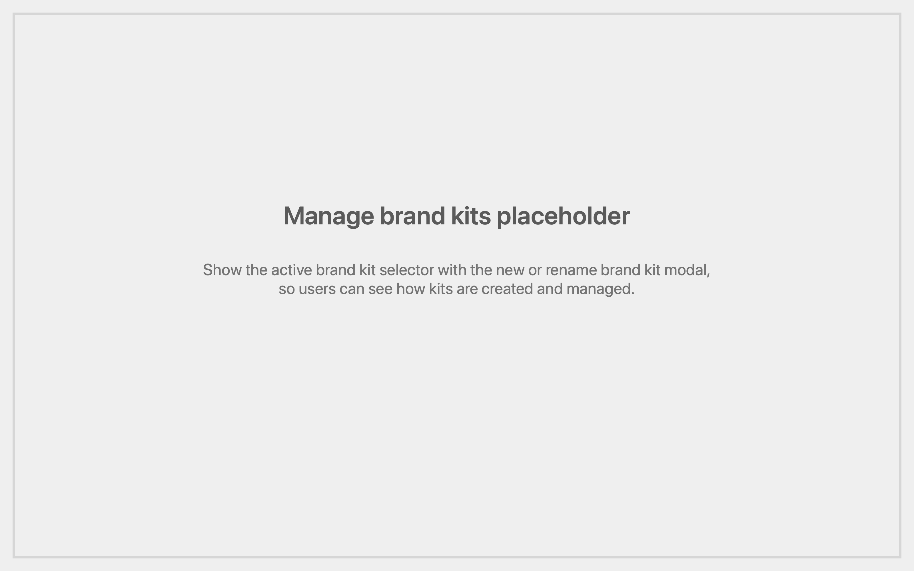 the manage brand kits workflow