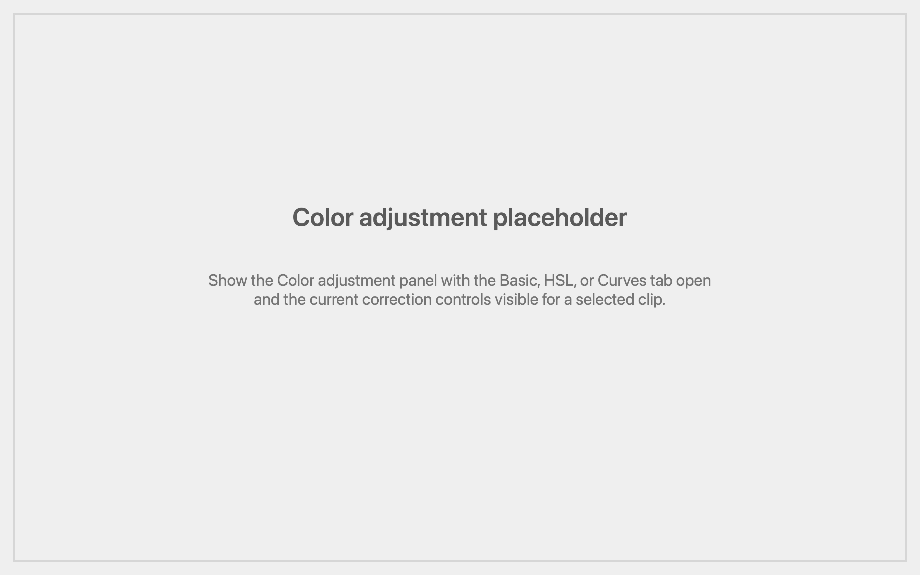 the color adjustment workflow