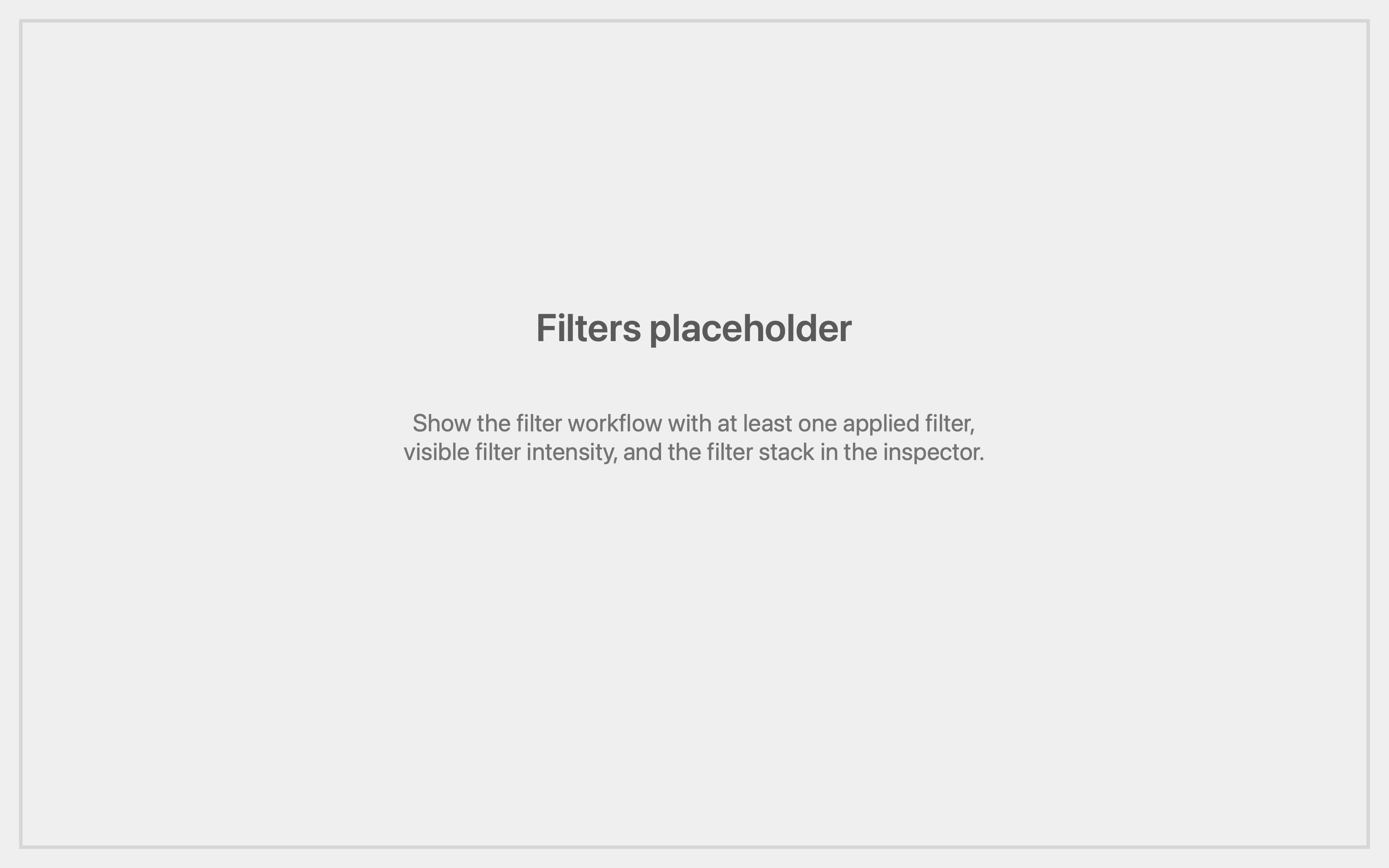the filters workflow
