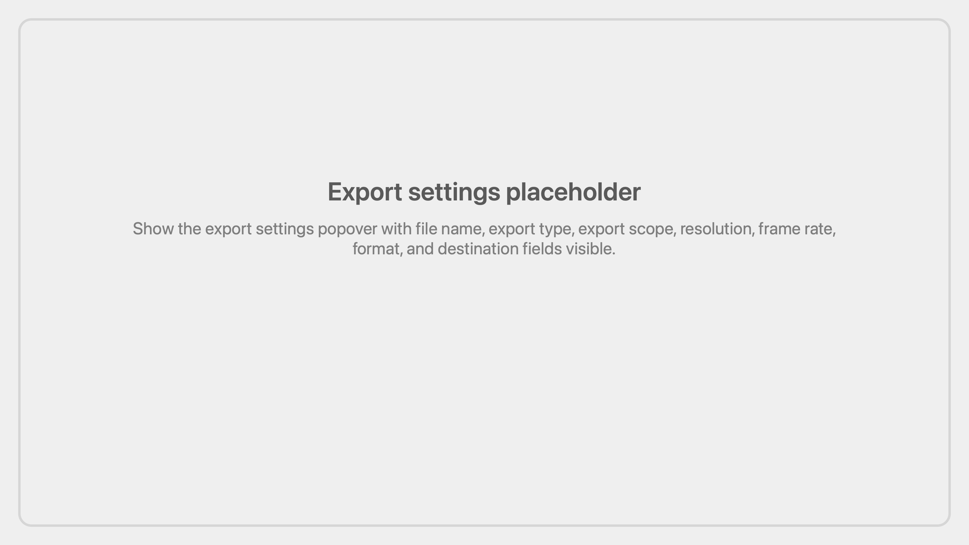 the export settings popover