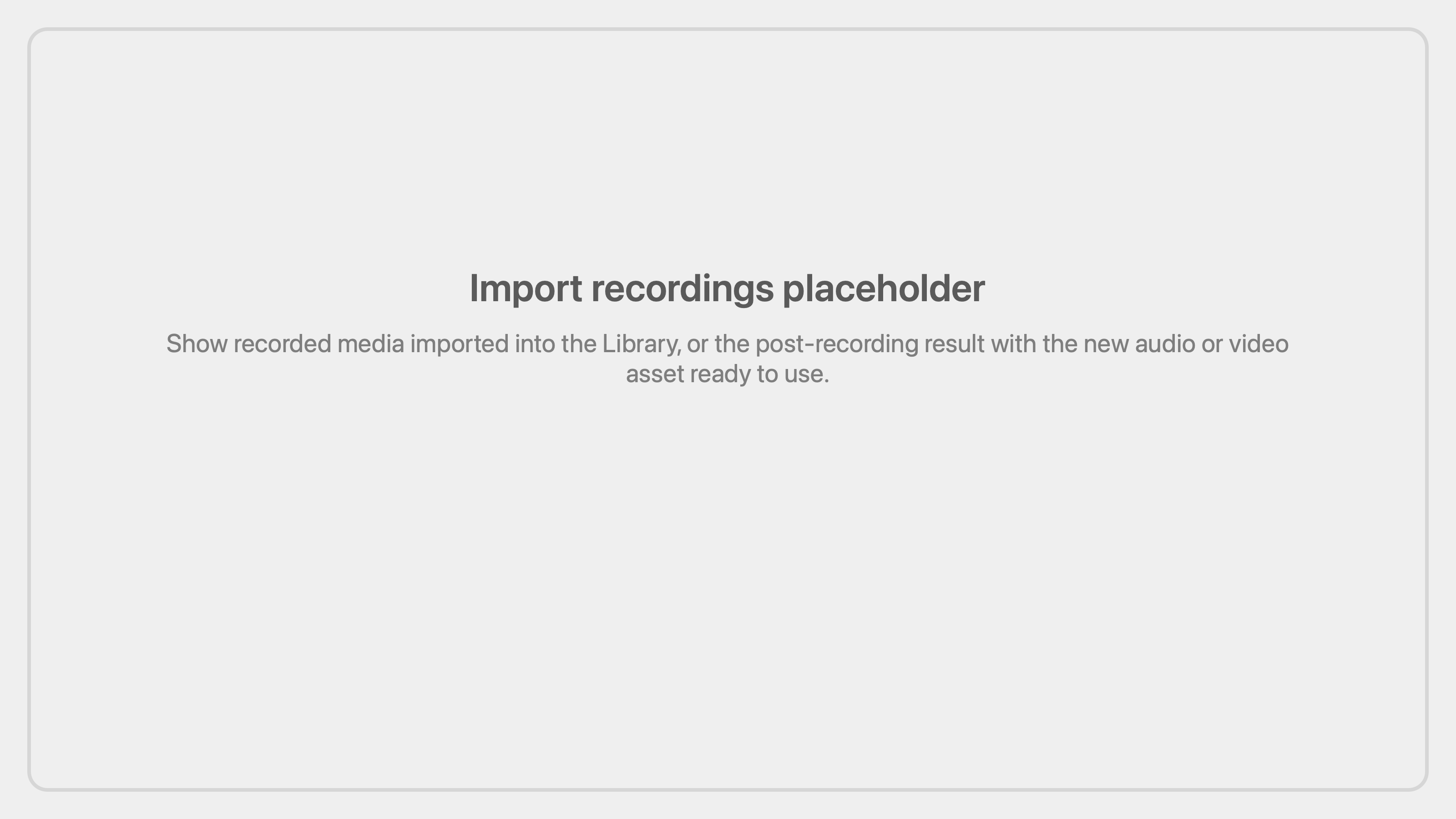 importing recorded media