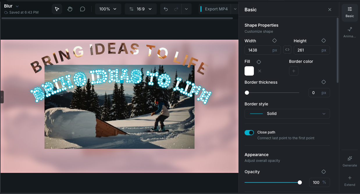 Text to Shape conversion
