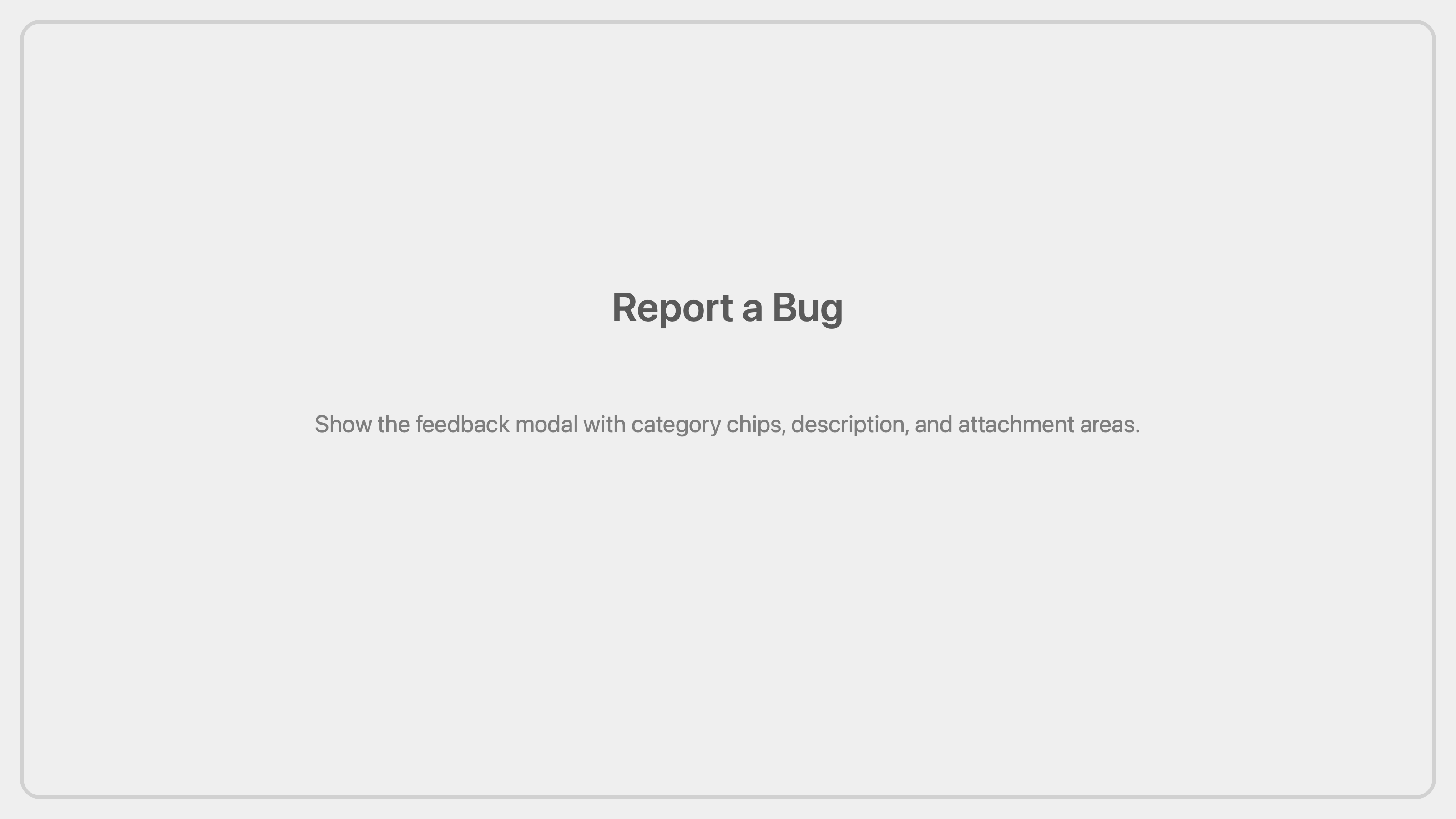 the report a bug modal