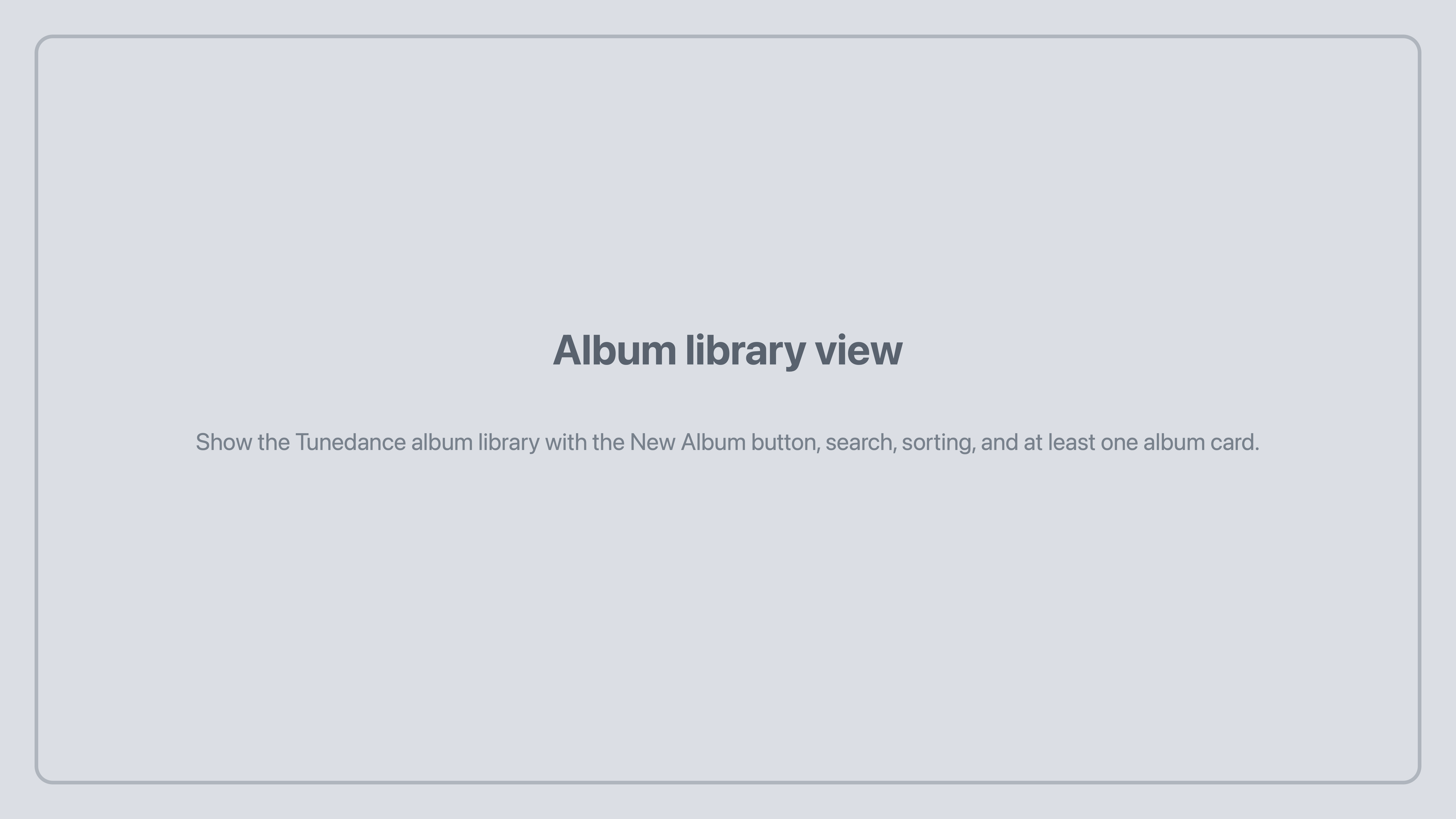 Tunedance album library placeholder