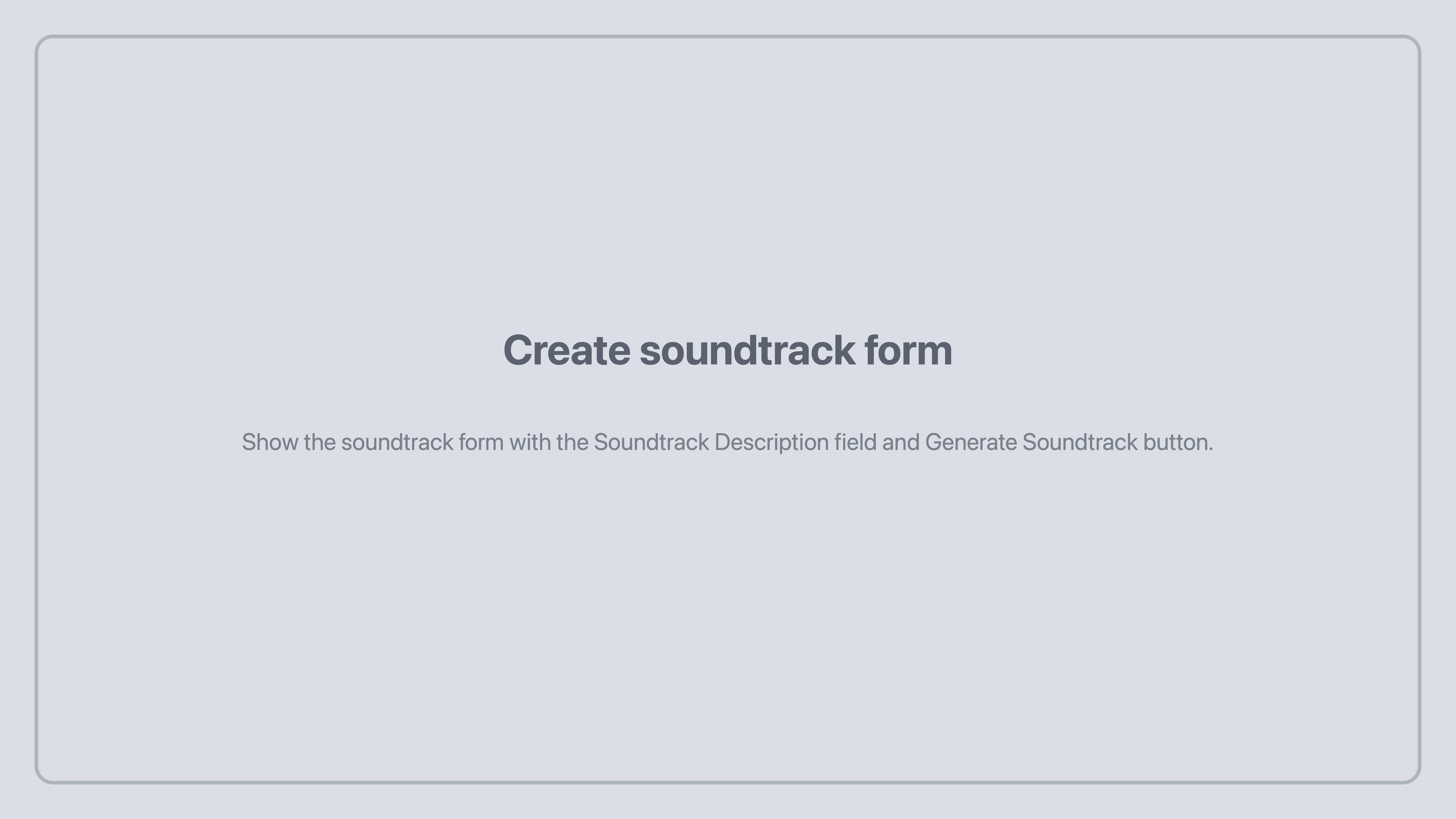 Tunedance create soundtrack form placeholder