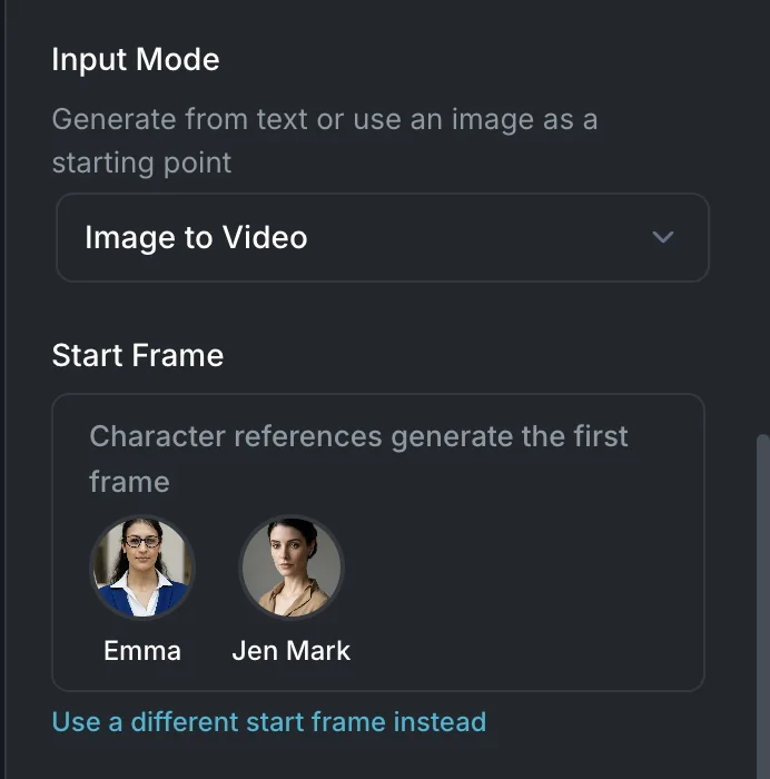 Character references in model settings