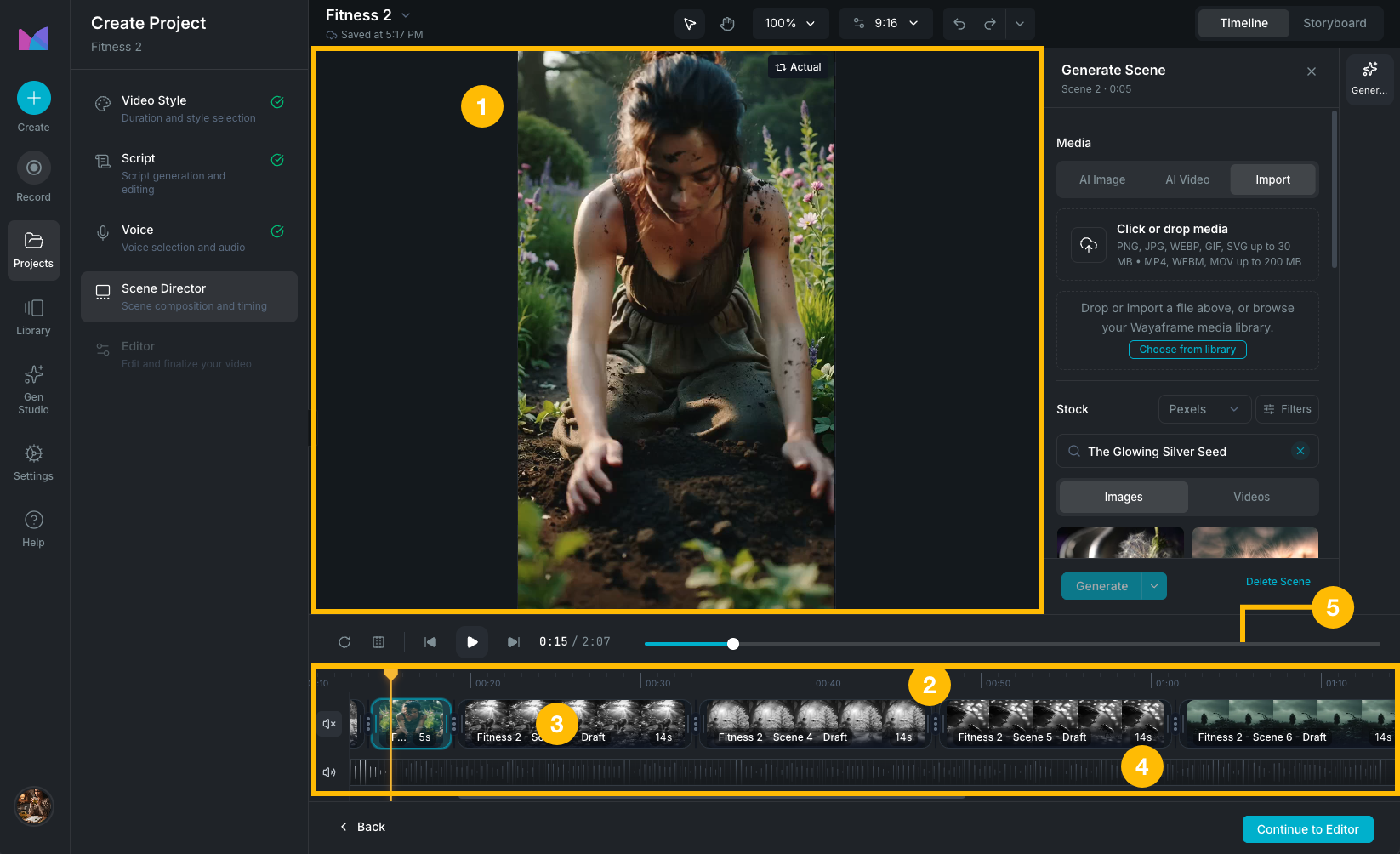 Timeline view