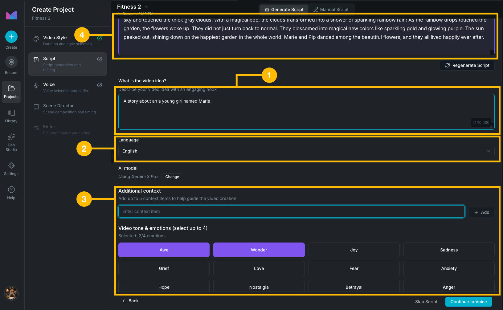Project script step