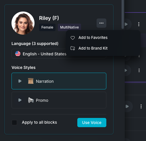 Voice preview panel