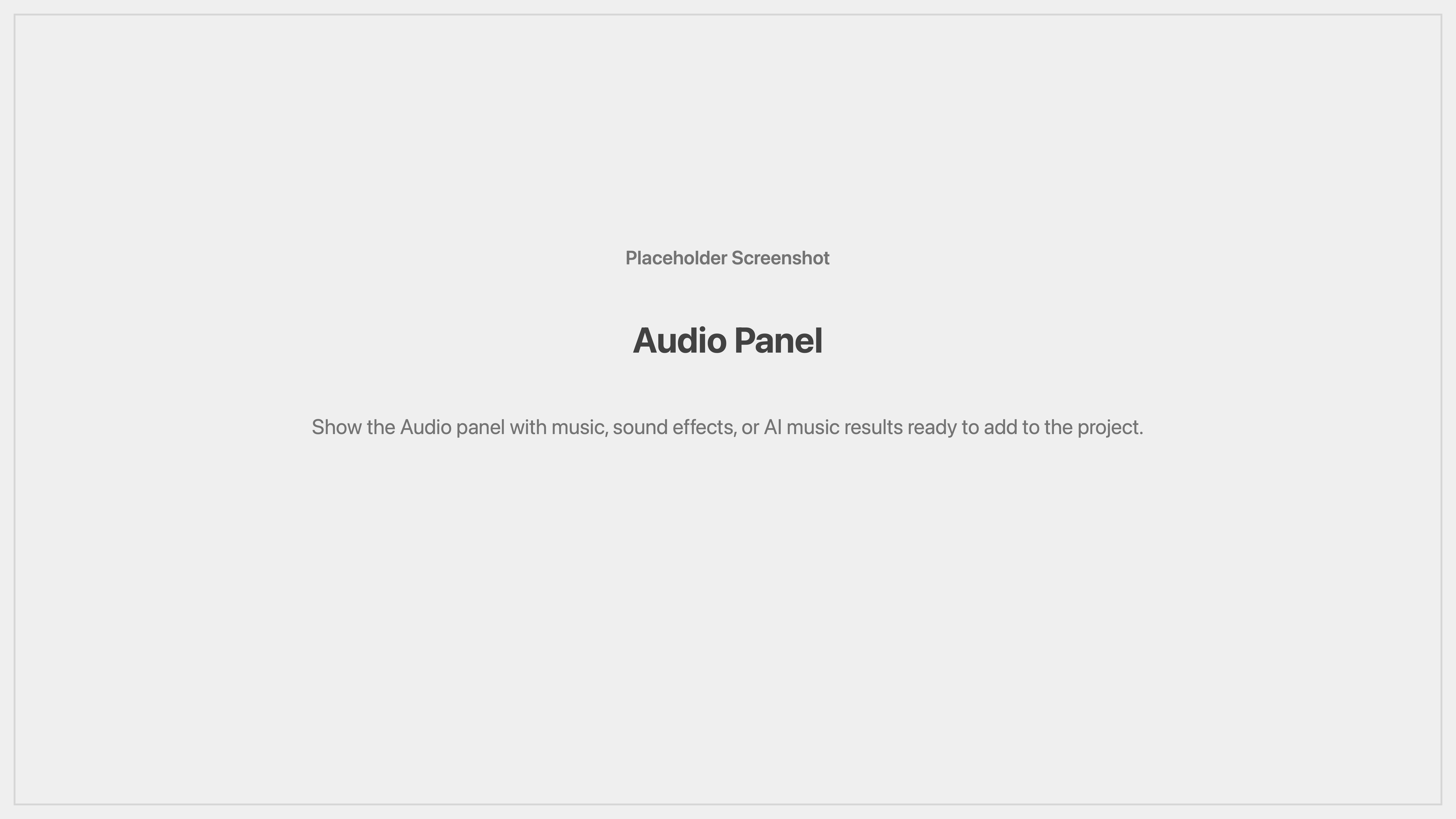 Cenematic audio panel placeholder