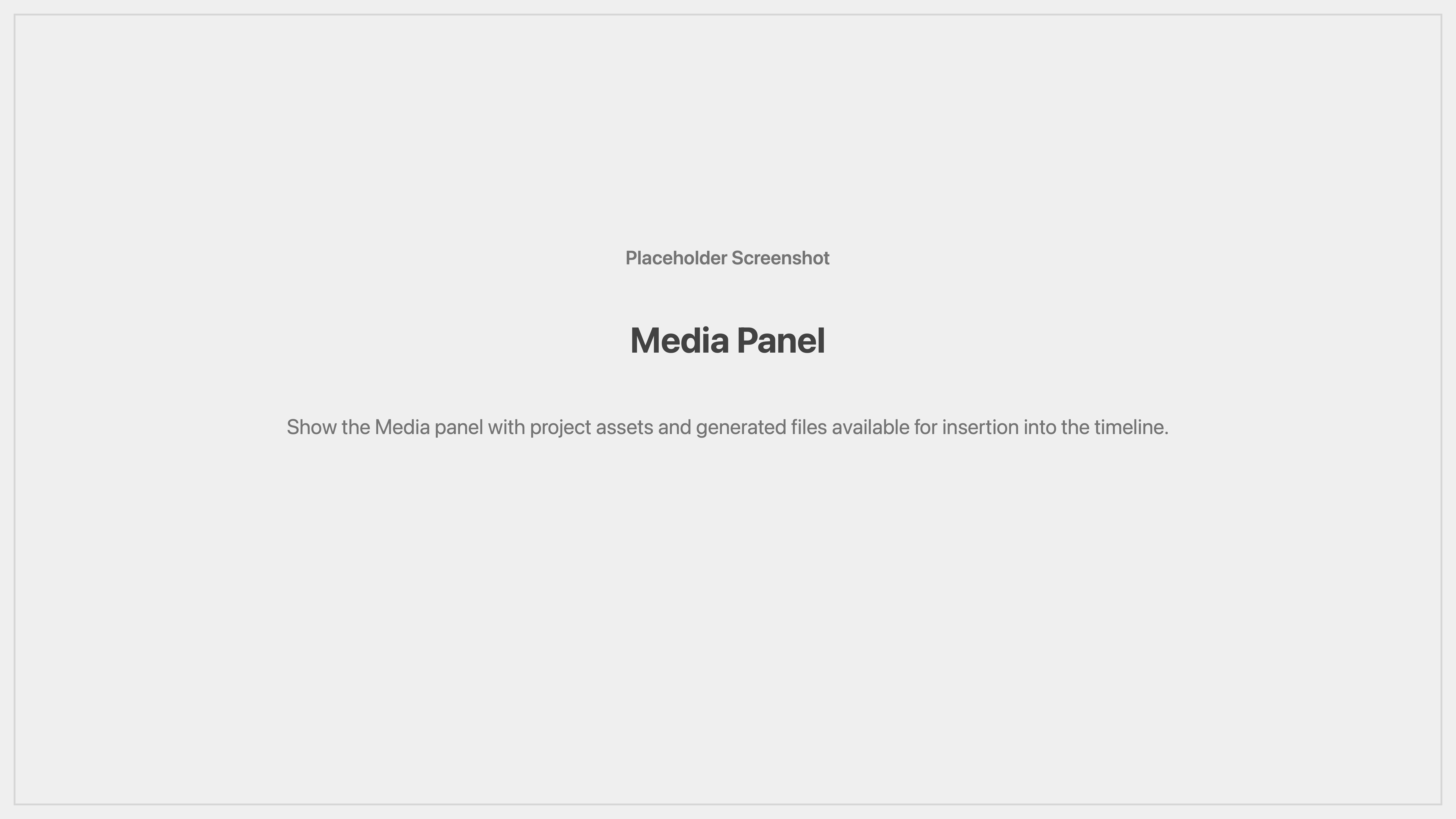 Cenematic media panel placeholder