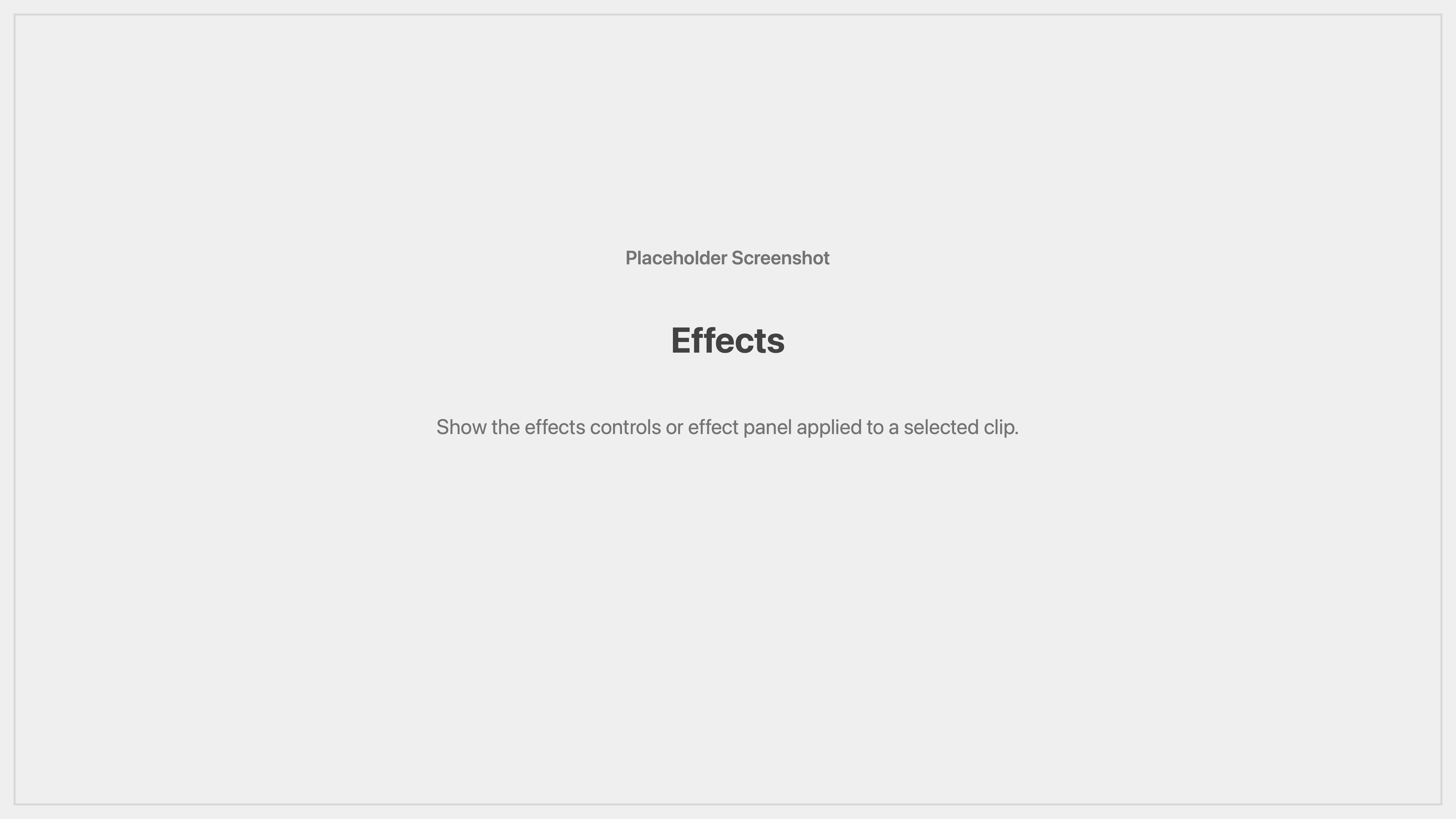 Cenematic effects placeholder