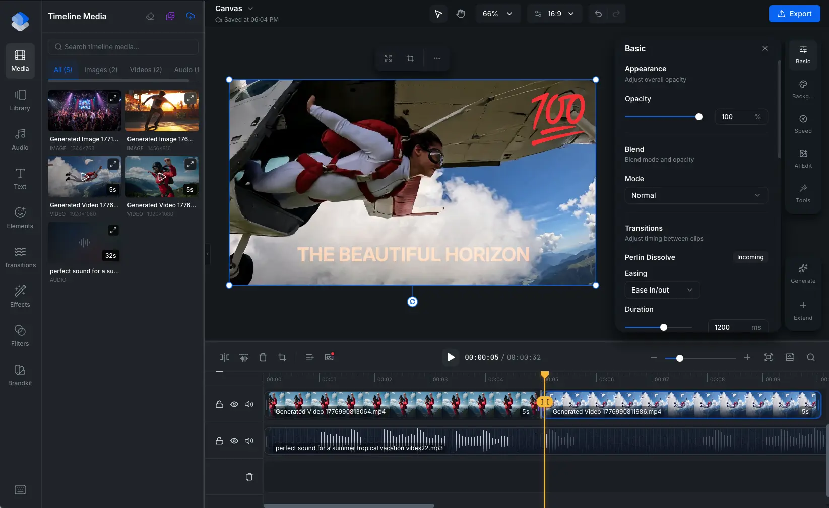 Cenematic editor layout