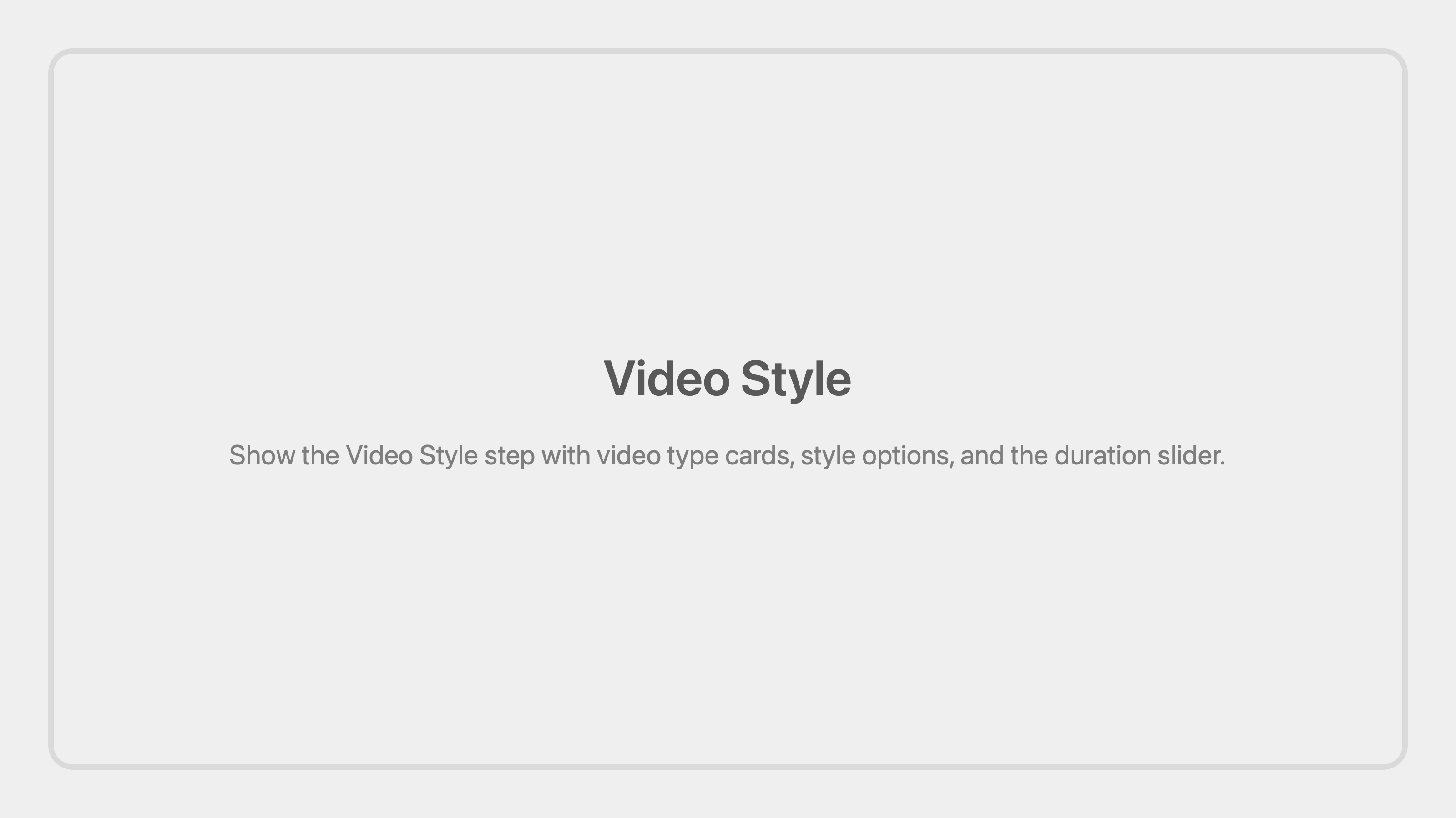 Cenematic video style placeholder