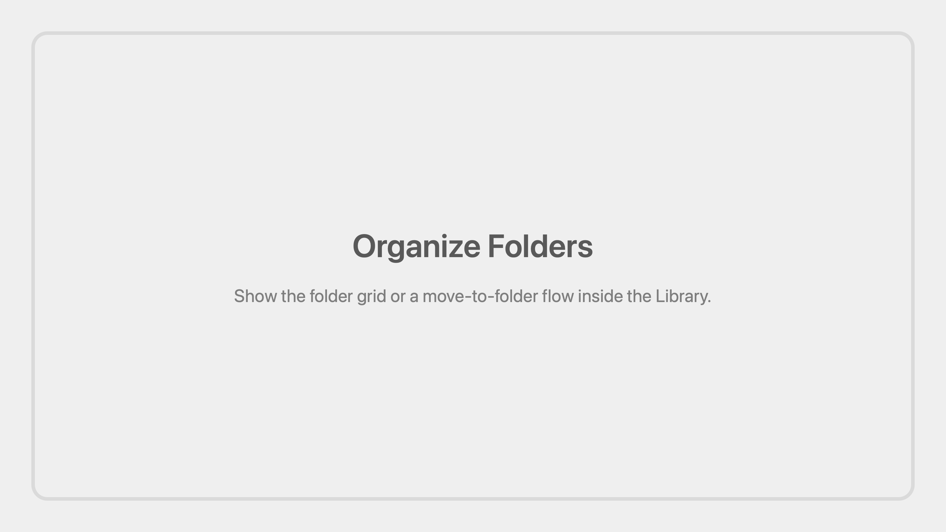 Cenematic organize folders placeholder