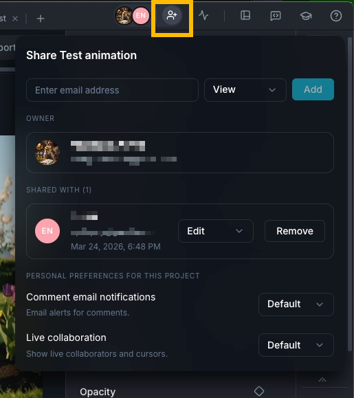 Share panel