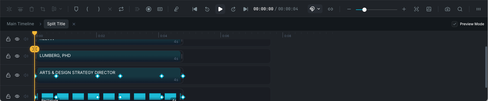 Group editing view